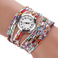 Hot Fashion Women Retro Beads Synthetic Leather Strap Watch Bracelet Wristwatch - Oh Yours Fashion - 8