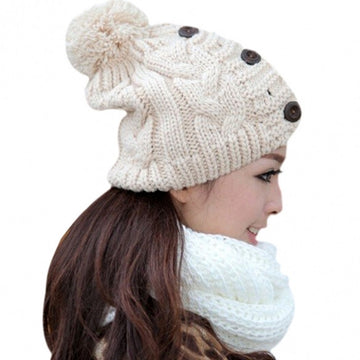 New Fashion Winter Cap Warm Woolen Blend Knitted Stylish Cap Hat - Oh Yours Fashion - 1