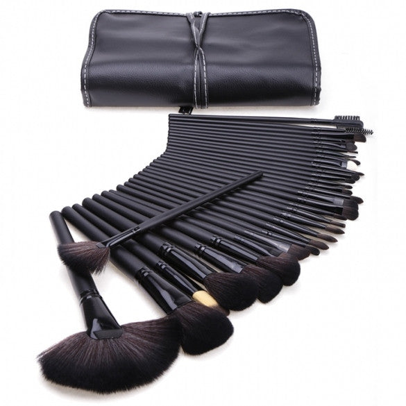 New 32 Makeup Brush Pro Eyebrow Brushes Professional??Cosmetic Eye Shadow Brush Set+ Kit Case Bag - Oh Yours Fashion - 1