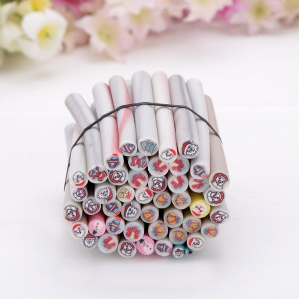 50pcs 3D Nail Art Fimo Canes Stick Rods Polymer Clay Stickers Tips Decoration - Oh Yours Fashion - 6
