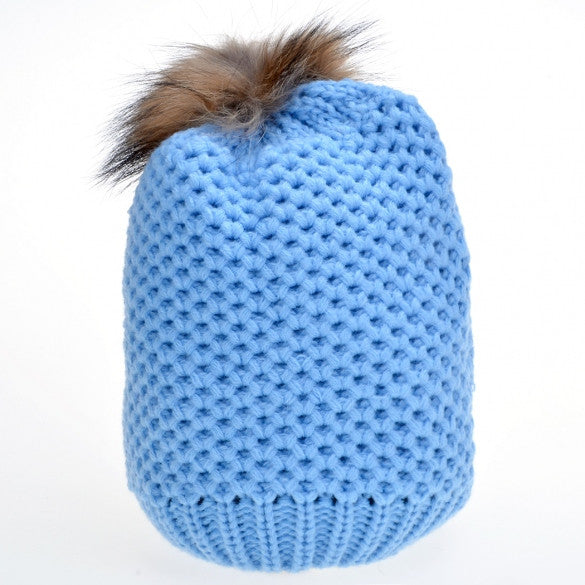 New Fashion Women's Stylish Knit Faux Fur Warm Cap Hat - Oh Yours Fashion - 3