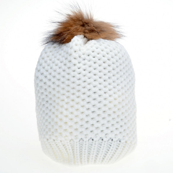 New Fashion Women's Stylish Knit Faux Fur Warm Cap Hat - Oh Yours Fashion - 9