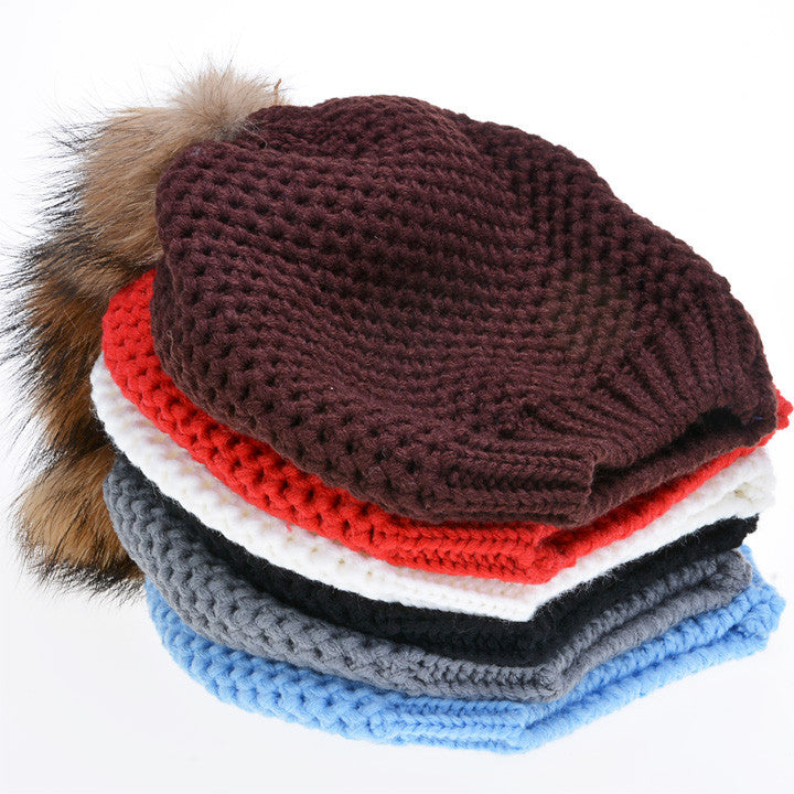 New Fashion Women's Stylish Knit Faux Fur Warm Cap Hat - Oh Yours Fashion - 17
