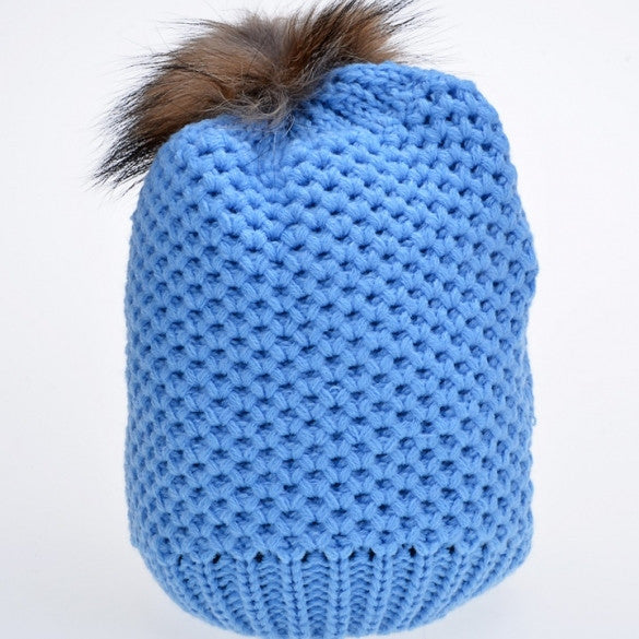 New Fashion Women's Stylish Knit Faux Fur Warm Cap Hat - Oh Yours Fashion - 4
