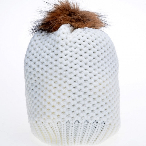 New Fashion Women's Stylish Knit Faux Fur Warm Cap Hat - Oh Yours Fashion - 12