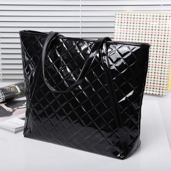 New Fashion Women's Girl Plaid Synthetic Leather Handbag Shoulder Bag - Oh Yours Fashion - 2
