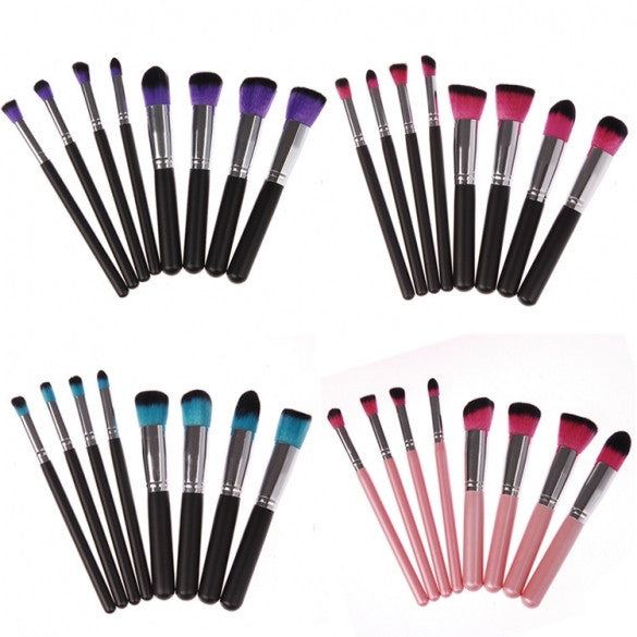 Hot 8pcs Makeup Brushes Tools Eye Shadow Brush Blush Brush Essential Kit Cosmetic Brushes Set - Oh Yours Fashion - 1