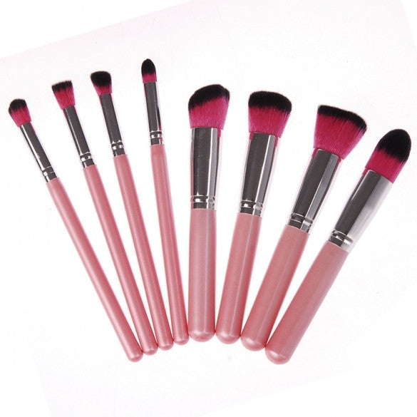 Hot 8pcs Makeup Brushes Tools Eye Shadow Brush Blush Brush Essential Kit Cosmetic Brushes Set - Oh Yours Fashion - 4