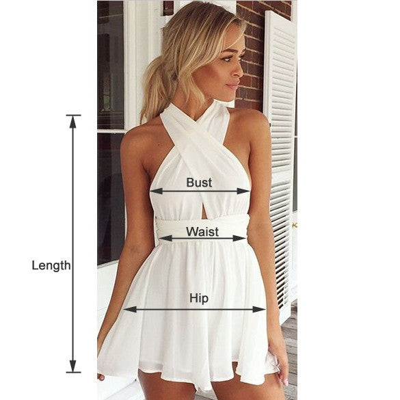 Casual Back Cross Strap V Neck Backless Chiffon Jumpsuit - Oh Yours Fashion - 7