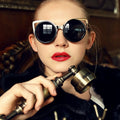 Lady Women's Retro Charming Round Lens Hollow Out Full Frame Sunglasses - Oh Yours Fashion - 3