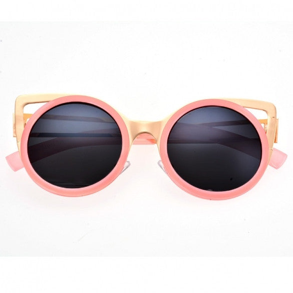 Lady Women's Retro Charming Round Lens Hollow Out Full Frame Sunglasses - Oh Yours Fashion - 1