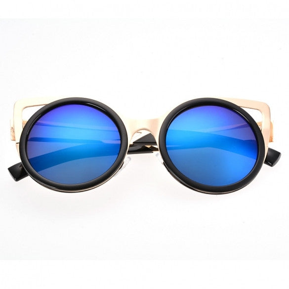 Lady Women's Retro Charming Round Lens Hollow Out Full Frame Sunglasses - Oh Yours Fashion - 4