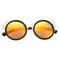 Lady Women's Retro Charming Round Lens Hollow Out Full Frame Sunglasses - Oh Yours Fashion - 9