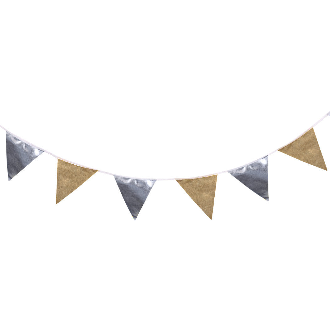 2.2m 8pcs Triangle Shape Flag Wedding Anniversary Party Pennant Banners Bunting Xmas Store Window Rock Style - Oh Yours Fashion - 1
