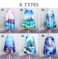 Women's Print Pleated Loose Knee Length Skirt - OhYoursFashion - 5