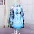 Women's Print Pleated Loose Knee Length Skirt - OhYoursFashion - 4