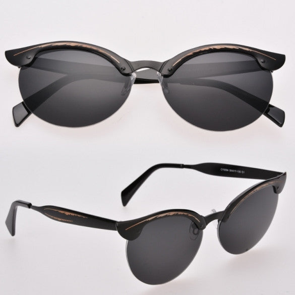 Classic Retro Unisex Fashion Vintage Style Semi-Rimless Sunglasses - Oh Yours Fashion - 1