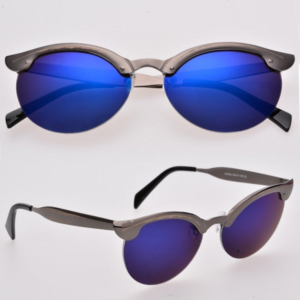 Classic Retro Unisex Fashion Vintage Style Semi-Rimless Sunglasses - Oh Yours Fashion - 3