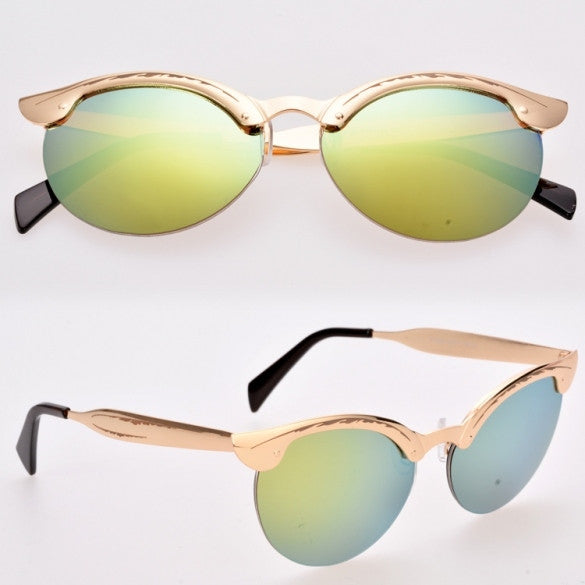 Classic Retro Unisex Fashion Vintage Style Semi-Rimless Sunglasses - Oh Yours Fashion - 5