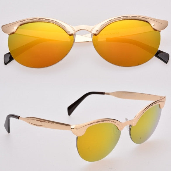 Classic Retro Unisex Fashion Vintage Style Semi-Rimless Sunglasses - Oh Yours Fashion - 6
