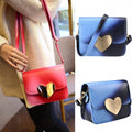 New Women Korean Candy Colors Synthetic Leather Peach Heart Small Satchel Shoulder Bag - Oh Yours Fashion - 1