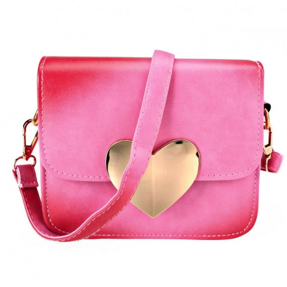 New Women Korean Candy Colors Synthetic Leather Peach Heart Small Satchel Shoulder Bag - Oh Yours Fashion - 3