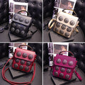New Fashion Women Synthetic Leather Hollow Out Button Decorated Handbag/Shoulder Bag/Messenger Bag - Oh Yours Fashion - 1