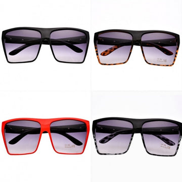 Unisex Retro Style Square Plastic Oversized Frame Eye Glasses Sunglasses - Oh Yours Fashion - 1