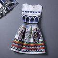 Print Pleated Short Mini Tank Dress - O Yours Fashion - 2