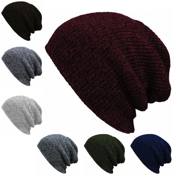 New Fashion Wool Blend Knit Unisex Men Women Beanie Oversize Spring Fall Winter Hat Ski Cap - Oh Yours Fashion - 3