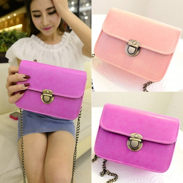 New Fashion Women Synthetic Leather Vintage Style Casual Mini Shoulder Bag Handbag - Oh Yours Fashion - 1