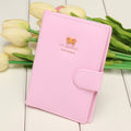 Women Fashion Synthetic Leather Button Candy Color Folded Travel Journey Passport ID Card Holder - Oh Yours Fashion - 3