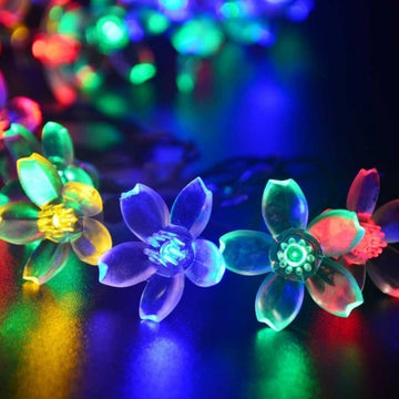7M 50 LED Solar Flower String Light Multi-color Waterproof Christmas Party Outdoor Decor Light - Oh Yours Fashion - 1