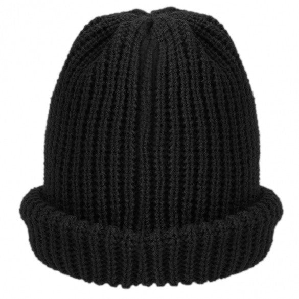 Unisex Plain Knitting Solid Cap Baggy Beanie Warm Winter Casual Hat Oversize - Oh Yours Fashion - 1