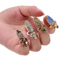 New Rhinestone The Nail Jewelry Finger Rings 3D Rhinestone Sticker Nail Decoration Decal - Oh Yours Fashion - 1