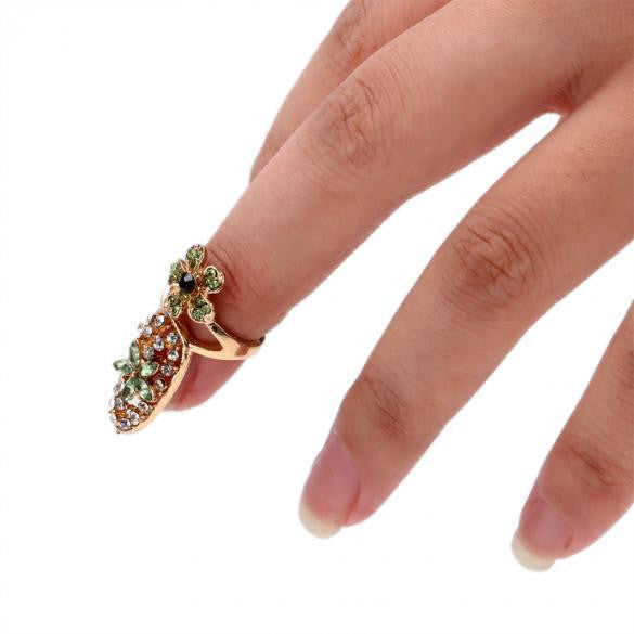 New Rhinestone The Nail Jewelry Finger Rings 3D Rhinestone Sticker Nail Decoration Decal - Oh Yours Fashion - 5
