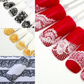 Women Manicure Tool Accessory 3D Lace Design Nail Art Decal Half Nail Sticker Decoration 24 Sheets A Set - Oh Yours Fashion - 3