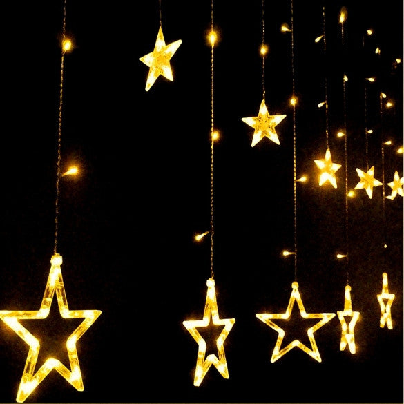 Fashion 12 Star Shape LED Flash Lights Party Wedding Festival Decorations Strobe Curtain Night Lights - Oh Yours Fashion - 7