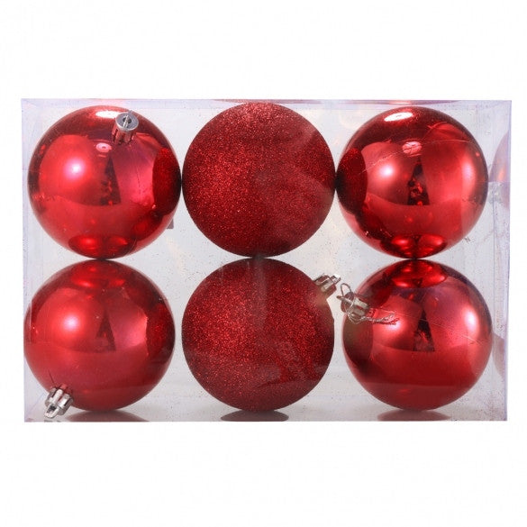 New 6Pcs 78mm Acrylic Polishing Sequins Matte Christmas Tree Decor Hanging Ball Party Festival Supplier - Oh Yours Fashion - 8