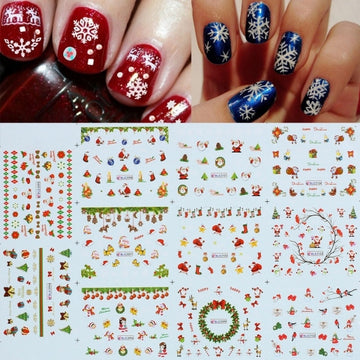 Fashion Christmas Water Transfer Nail Art Tips Sticker Decal DIY Manicure Decoration - Oh Yours Fashion