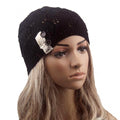 New Stylish Ladies Women Wool Button Lace Patchwork Knitted Warm Hat - Oh Yours Fashion - 2