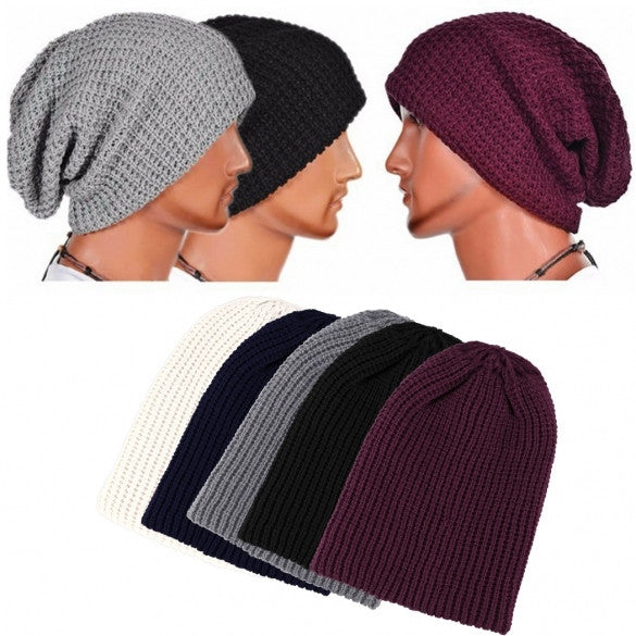 European Unisex Adult Men Women Warm Winter Knit Ski Beanie Slouchy Soft Solid Cap Hat - Oh Yours Fashion - 5