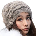 New Fashion Winter Warm Fluffy Fur Hat Head Knitted Beanie Ski Hat - Oh Yours Fashion - 1