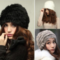 New Fashion Winter Warm Fluffy Fur Hat Head Knitted Beanie Ski Hat - Oh Yours Fashion - 3