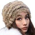 New Fashion Winter Warm Fluffy Fur Hat Head Knitted Beanie Ski Hat - Oh Yours Fashion - 5