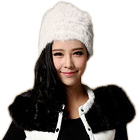 New Fashion Winter Warm Fluffy Fur Hat Head Knitted Beanie Ski Hat - Oh Yours Fashion - 6
