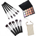 Professional 15 Colors Makeup Face Cream Concealer Palette + 10 PCS Cosmetic Brushes Kit Set - Oh Yours Fashion - 2