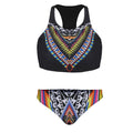 Geometric Print Off Bear Shoulder Low Waist Cut Out Bikini Beach Wear - OhYoursFashion - 8