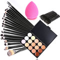 15 Colors Makeup Cosmetic Face Cream Concealer Palette + 70 PCS Brushes Kit Set + Face Power Puff Sponge - Oh Yours Fashion - 2