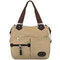 Women Canvas Many Pockets Multi-functional Shoulder Bag Handbag Cross Body Messenger Bag - Oh Yours Fashion - 2